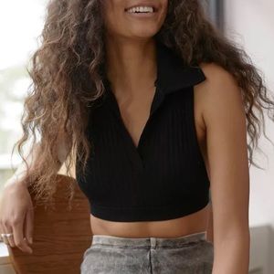 Urban Outfitters collared crop top